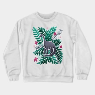 Dinosaur & Leaves - Black Crewneck Sweatshirt